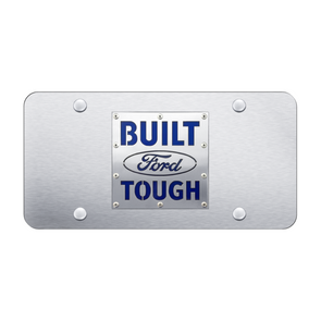 Built Ford Tough License Plate - Brushed on Brushed