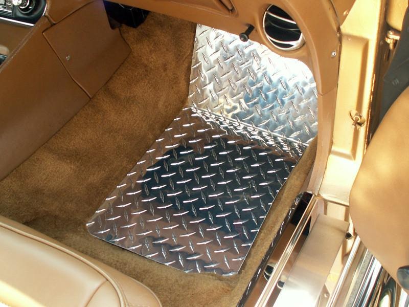 C3 Corvette Diamond Plate Floor Mats Polished Aluminum