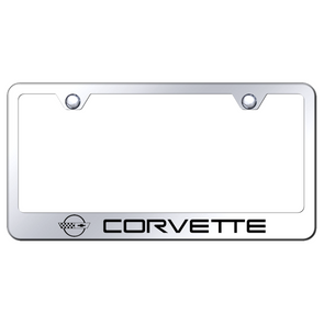 C4 Corvette License Plate Frame - Mirrored Stainless Steel