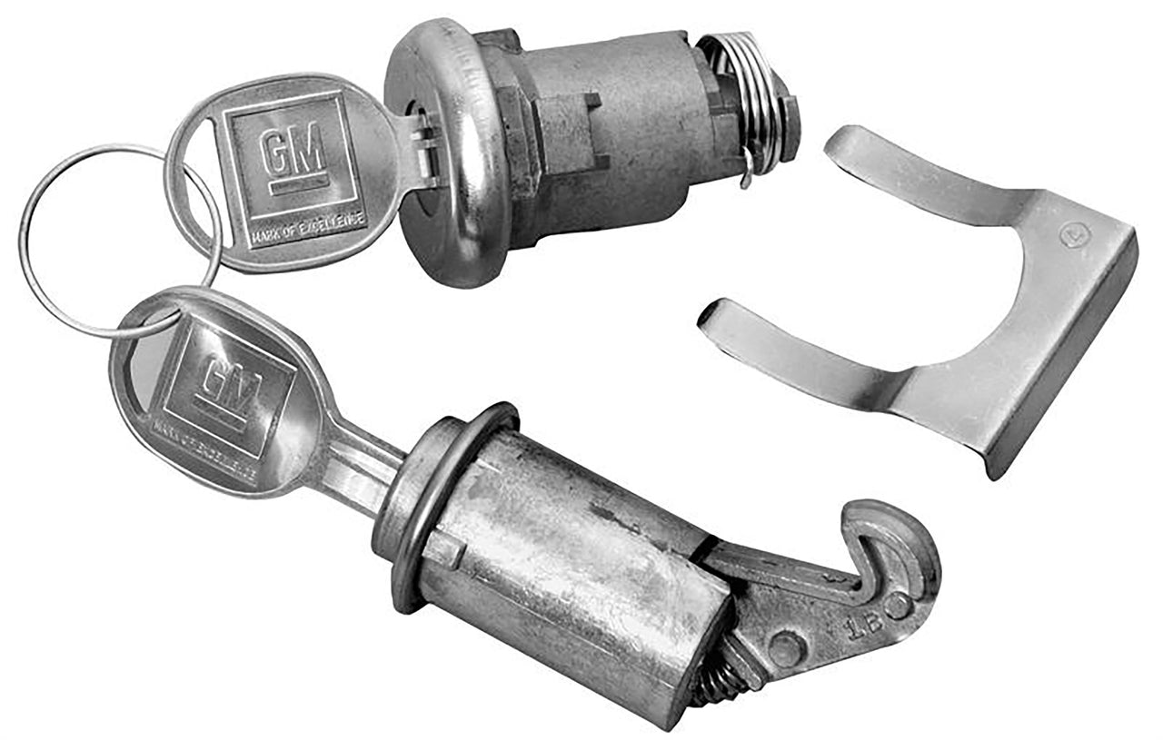 1964 1965 Chevrolet Chevelle Glovebox And Trunk Locks, Oval Head Keys  - CA