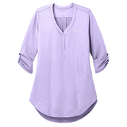 ladies-chevy-bowtie-city-stretch-3-4-sleeve-tunic-black-graphite-or-lavendar