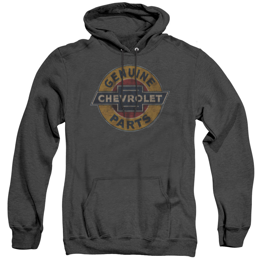 Chevrolet Genuine Chevy Parts Distressed Sign-Adult Pullover Hoodie-Black