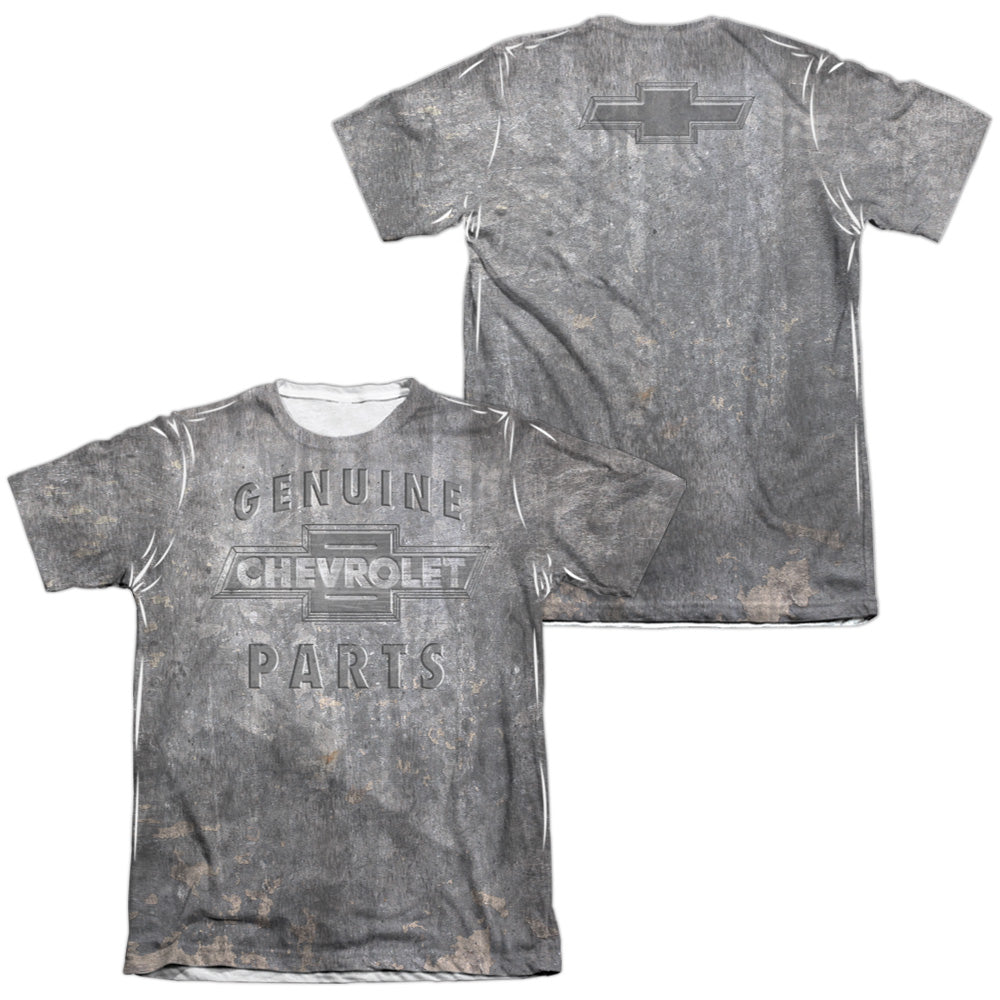 Chevrolet Metal Bowtie (Front/Back Print)-Adult Regular Fit Short Sleeve - White