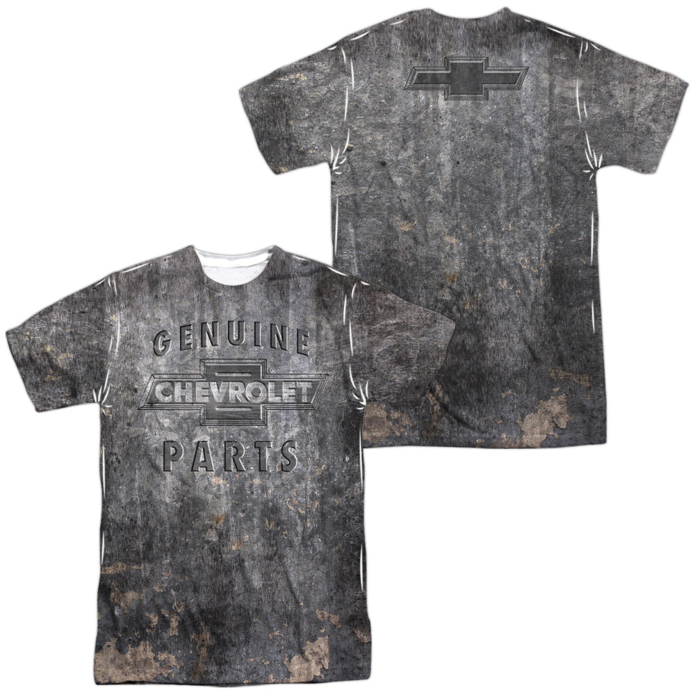Chevrolet Metal Bowtie (Front/Back Print)-Adult Regular Fit Short Sleeve - White