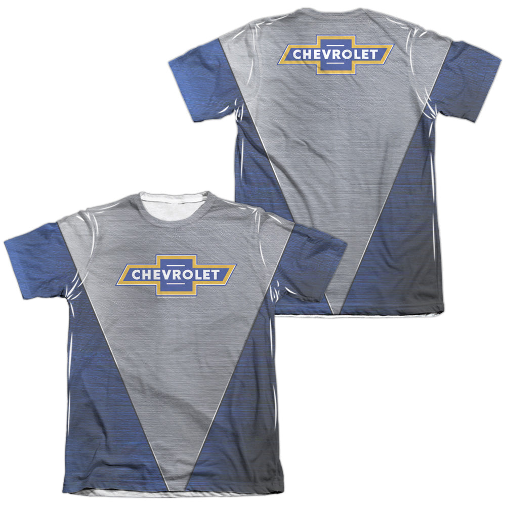 Chevrolet Shiny Logo (Front/Back Print)-Adult Regular Fit Short Sleeve - White