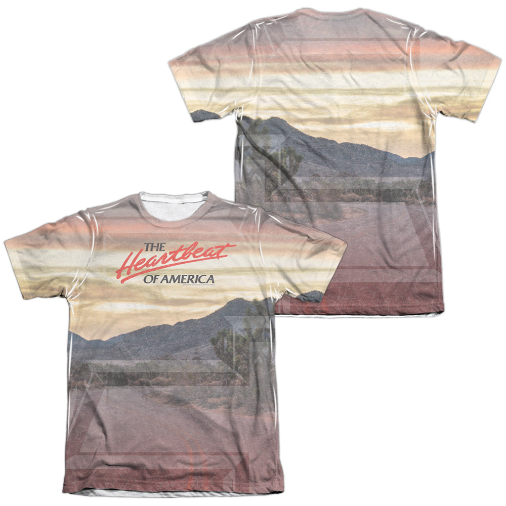 Chevrolet Heartbeat Road (Front/Back Print)-Adult Regular Fit Short Sleeve 100% Poly-White