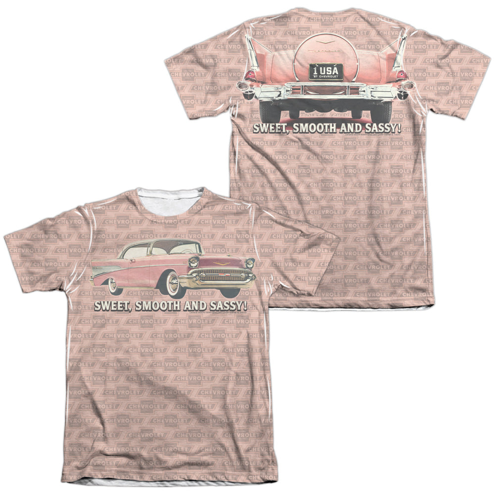 Chevrolet Pink And Black Days (Front/Back Print)-Adult Regular Fit Short Sleeve - White