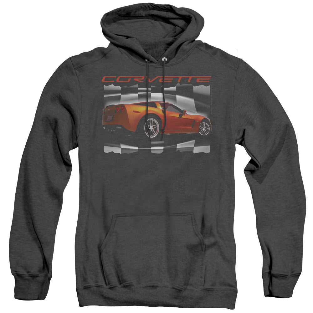 Chevrolet C6 Corvette Z06 Orange Adult Pullover Hoodie-Black