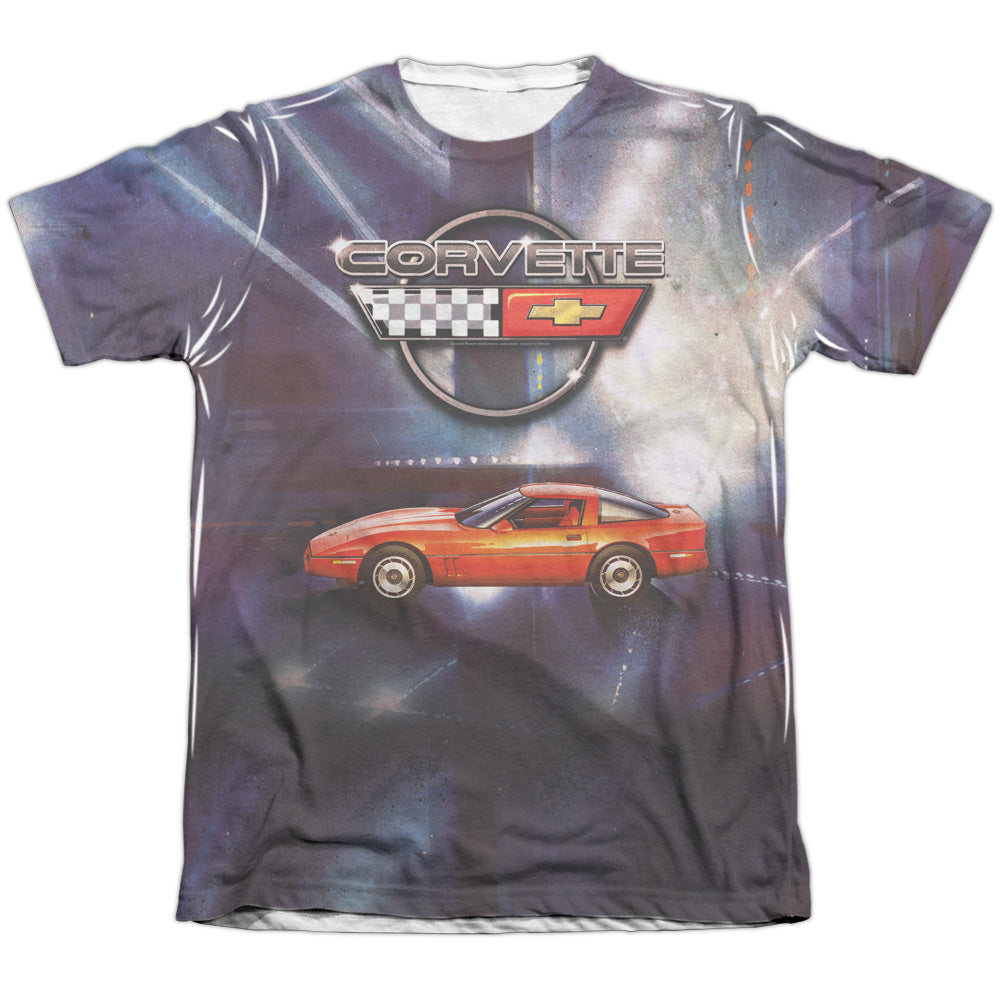 Chevrolet C4 Corvette Lines Of Light-Adult Regular Fit Short Sleeve - White