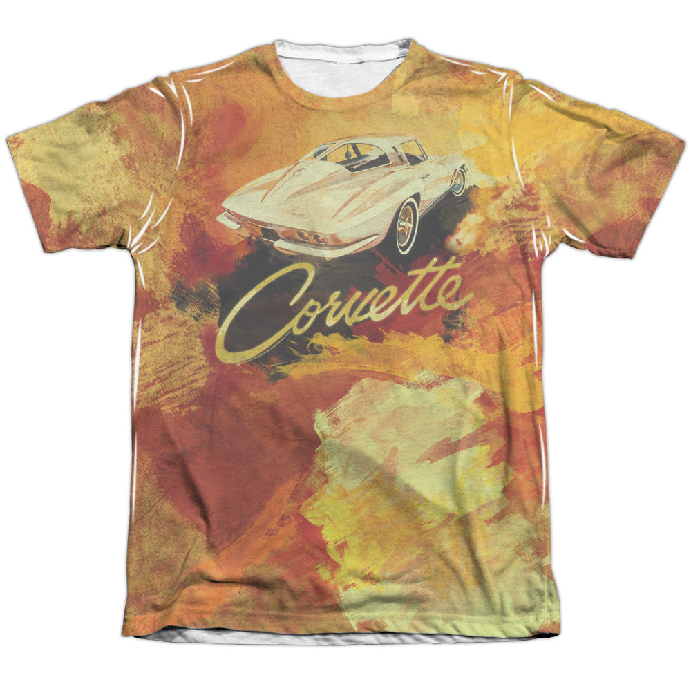 Chevrolet C2 Corvette Painted Sting Ray-Adult Regular Fit Short Sleeve - White