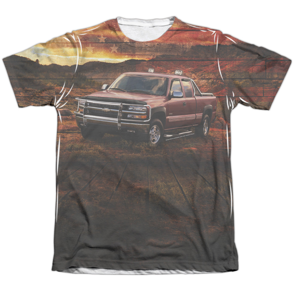 Chevrolet Silverado in the Mud-Adult Regular Fit Short Sleeve - White