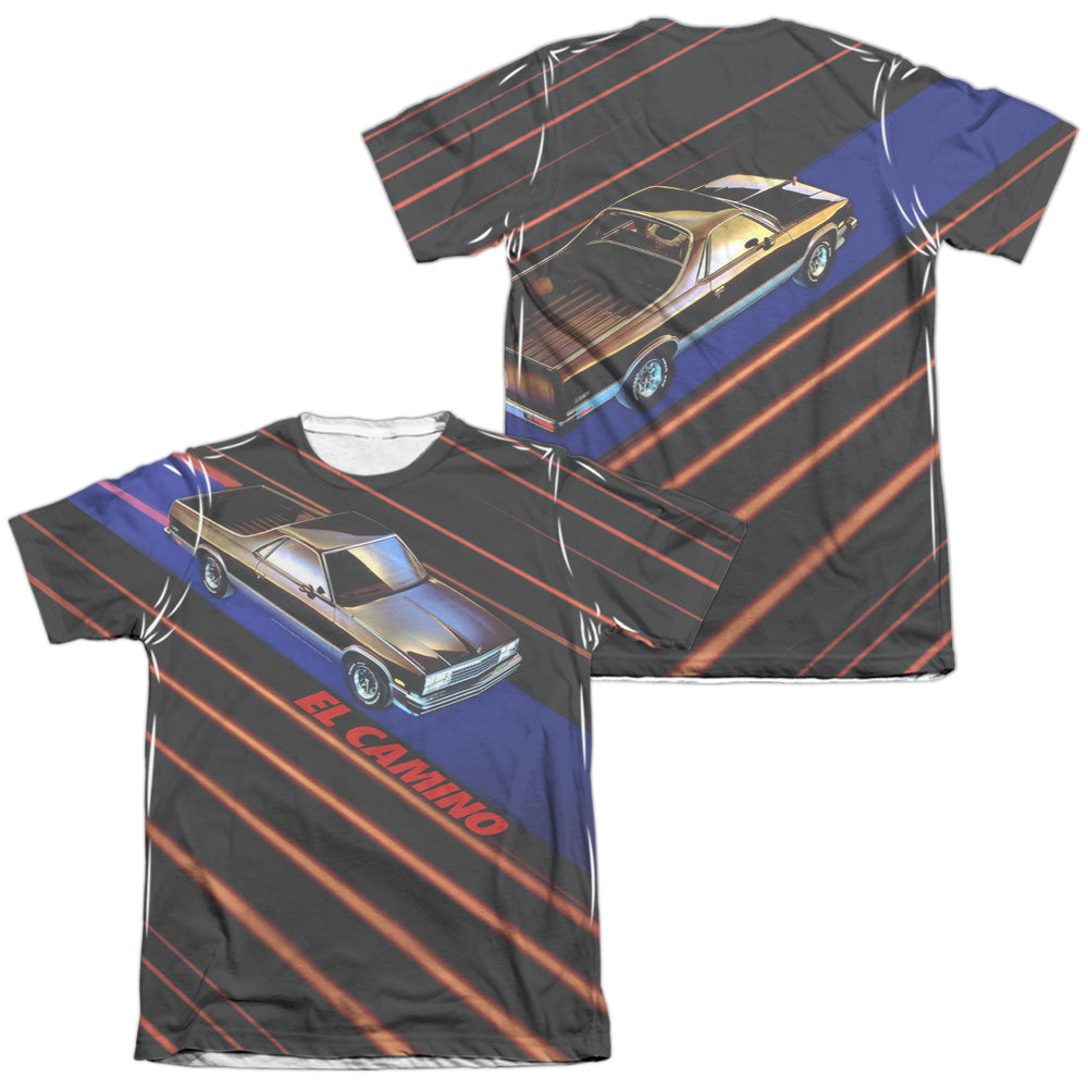 Chevrolet Laser Camino (Front/Back Print)-Adult Regular Fit Short Sleeve 100% Poly-White