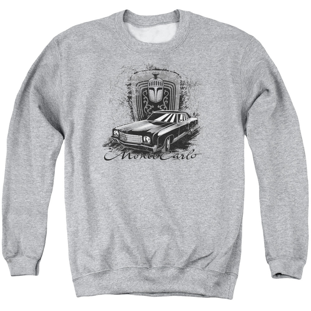 Chevrolet Monte Carlo Drawing-Adult Crewneck Sweatshirt-Athletic Heather