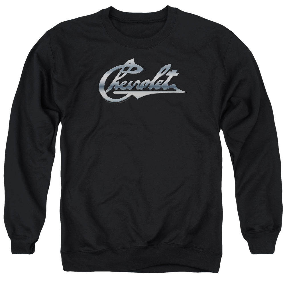 Chevrolet Chrome Vintage Chevy Bowtie-Adult Crewneck Sweatshirt-Black