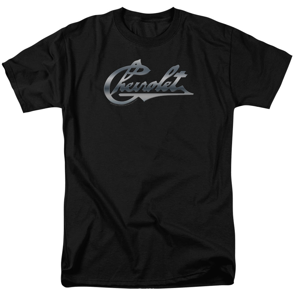 Chevrolet Chrome Vintage Chevy Bowtie-Adult Regular Fit Short Sleeve-Black