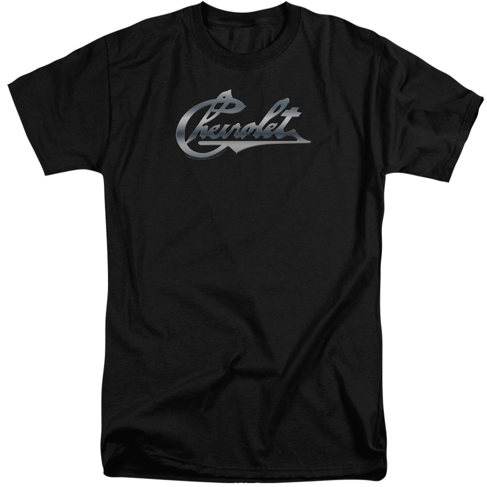 Chevrolet Chrome Vintage Chevy Bowtie-Adult Tall Fit Short Sleeve-Black