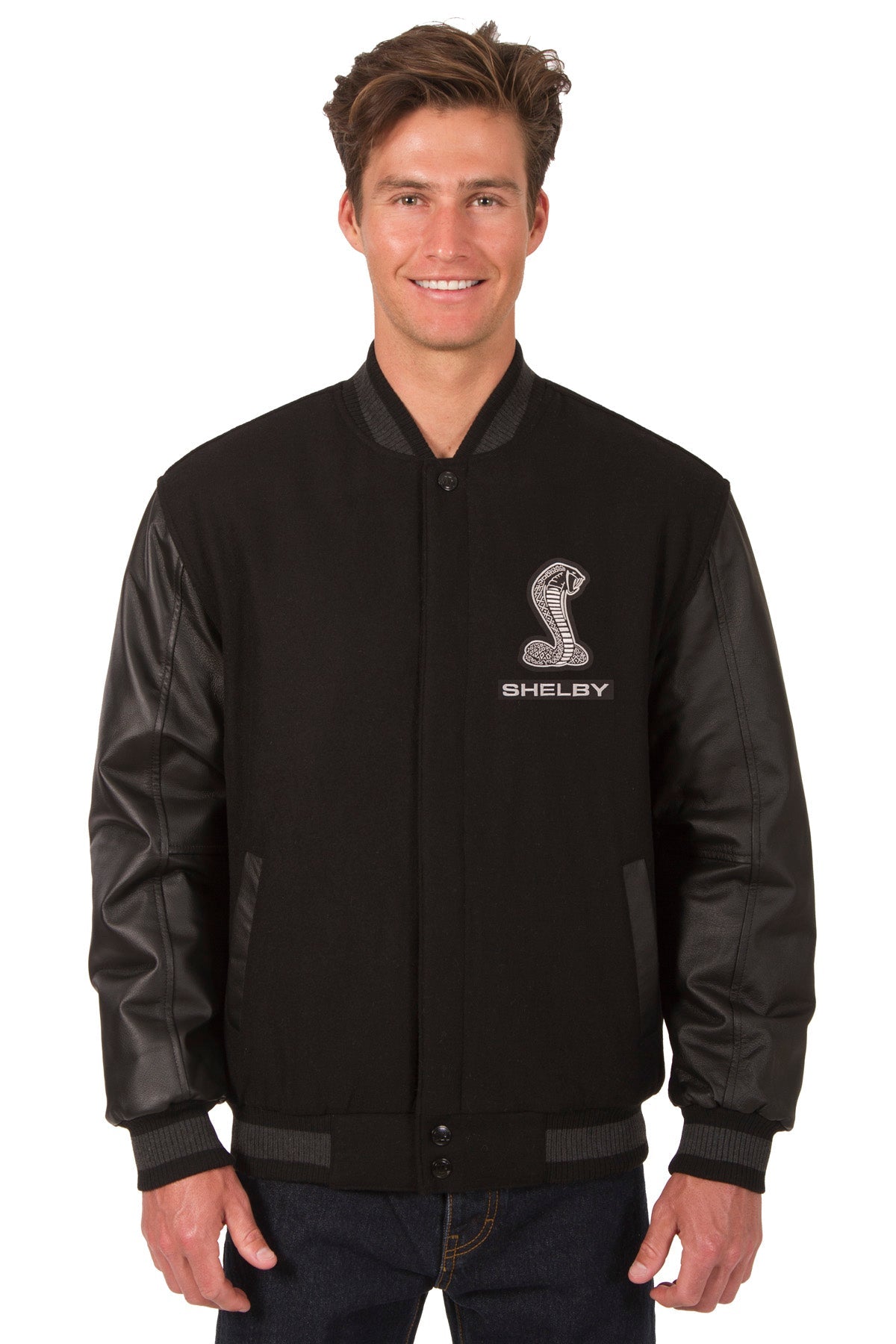 Shelby Cobra Reversible Wool and Leather Jacket