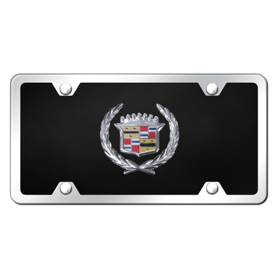 Cadillac License Plate Kit - Chrome on Black