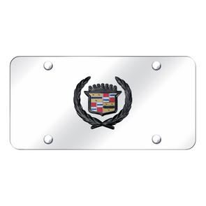 Cadillac License Plate - Black Pearl on Mirrored