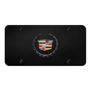 Cadillac Logo License Plate - Black Pearl on Black