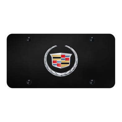 cadillac-logo-license-plate-chrome-on-black