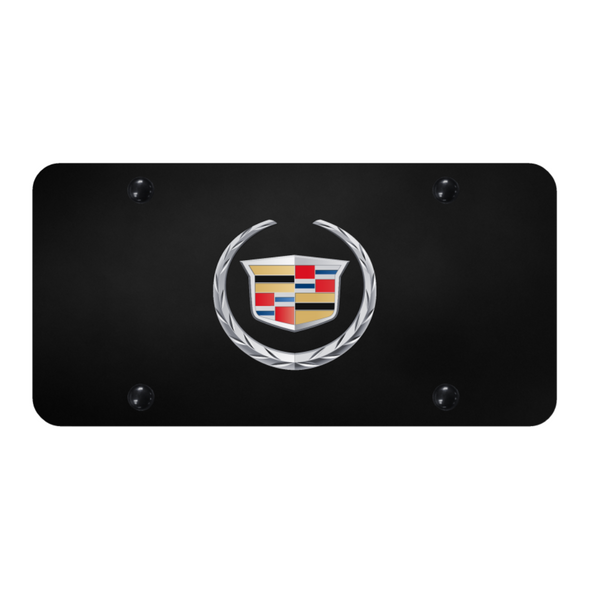 Cadillac Logo License Plate - Chrome on Black