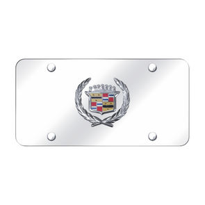 Cadillac Logo License Plate - Chrome on Mirrored