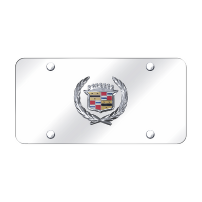 Cadillac Logo License Plate - Chrome on Mirrored