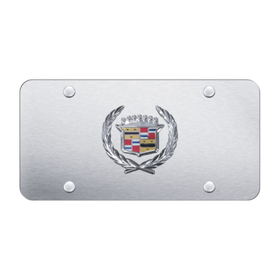 Cadillac License Plate - Chrome on Brushed