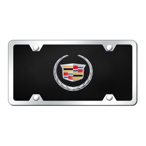 cadillac-logo-license-plate-kit-chrome-on-black