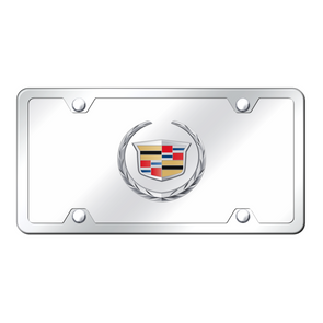 Cadillac Logo License Plate Kit - Chrome on Mirrored