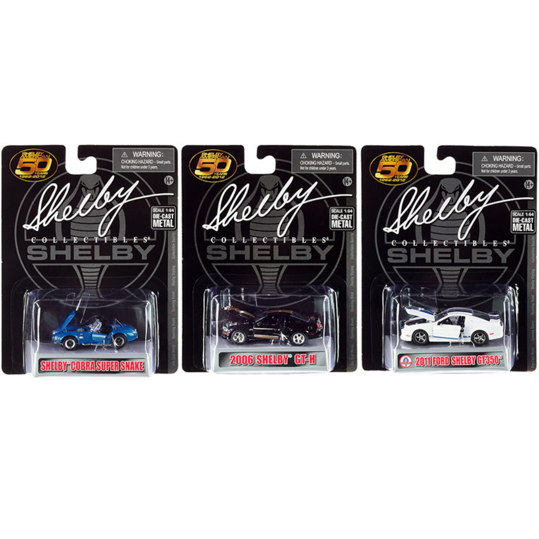 "Carroll Shelby 50th Anniversary" 3 piece Set 2022 1/64 Diecast Model Cars