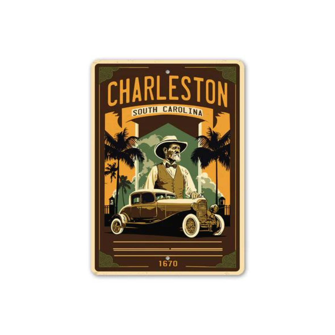 charleston-south-carolina-classic-car-aluminum-sign