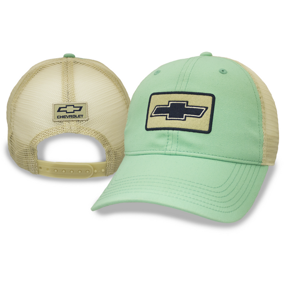 Chevrolet Bowtie Tan Mesh Heritage Hat / Cap