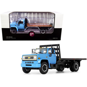 Chevrolet C65 Flatbed Truck Blue and Black 1/34 Diecast Model by First Gear