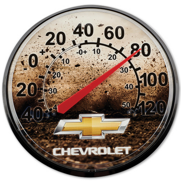 Chevrolet Gold Bowtie 12" Wall Thermometer