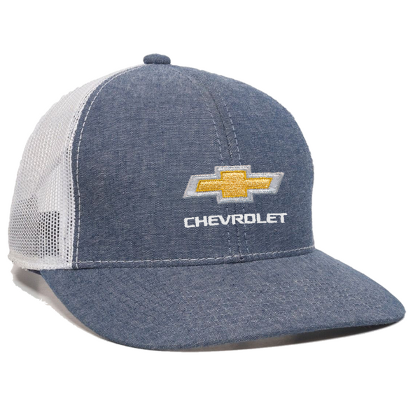 Chevrolet Gold Bowtie Black Heather Chambray Mesh Hat / Cap