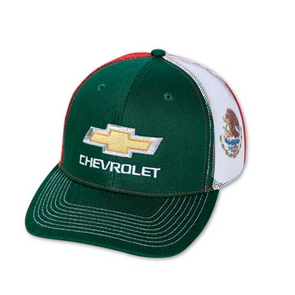 Chevrolet Gold Bowtie Mexican Flag Hat / Cap