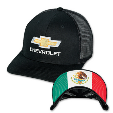 Chevrolet Gold Bowtie Mexican Flag Snapback Hat / Cap
