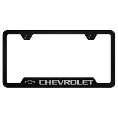 Chevrolet License Plate Frame - Black Powder-Coated Stainless Steel