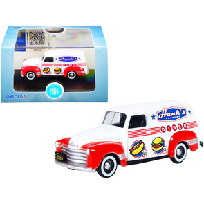 Chevrolet Panel Truck "Hanks Country Diner" White and Red 1/87 (HO) Scale Diecast