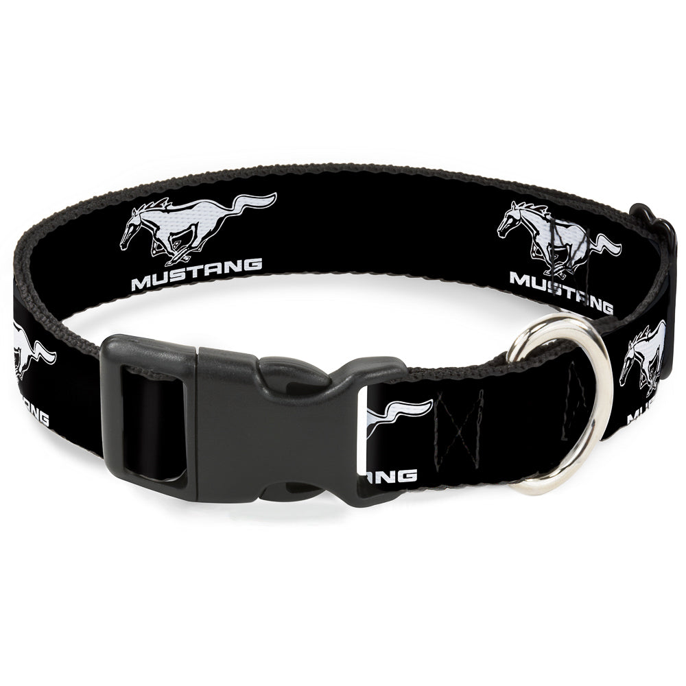 Ford Mustang Black & White Logo Plastic Clip Collar