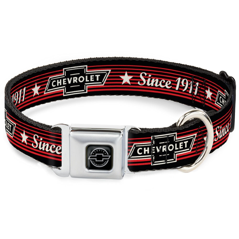 Vintage Chevrolet Bowtie Since 1911 Stars & Stripes Seatbelt Buckle Collar