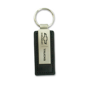 CHEVY TRUCKS METAL AND LEATHER KEY TAG
