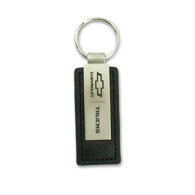 CHEVY TRUCKS METAL AND LEATHER KEY TAG