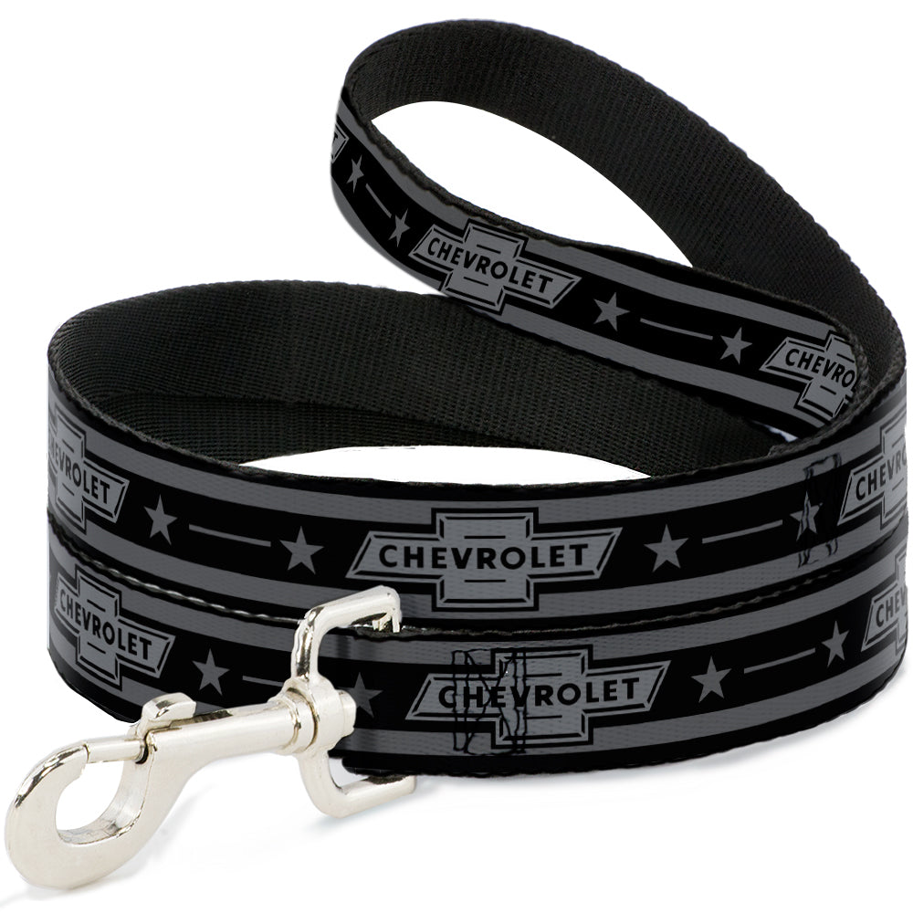 Vintage Chevrolet 1934 Bowtie Logo Stars & Stripes Black & Grays Dog Leash