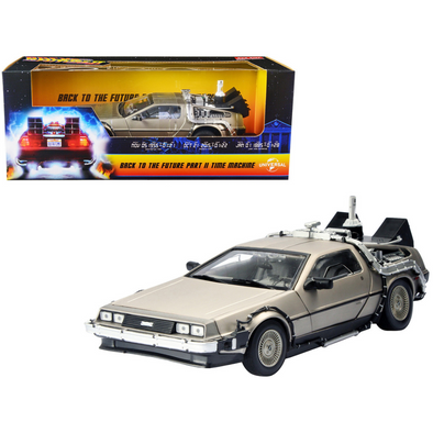DMC DeLorean Time Machine "Back to the Future: Part II" (1989) 1/18 Diecast Model Car by Sun Star