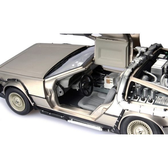 DMC DeLorean Time Machine "Back to the Future: Part II" (1989) 1/18 Diecast Model Car by Sun Star