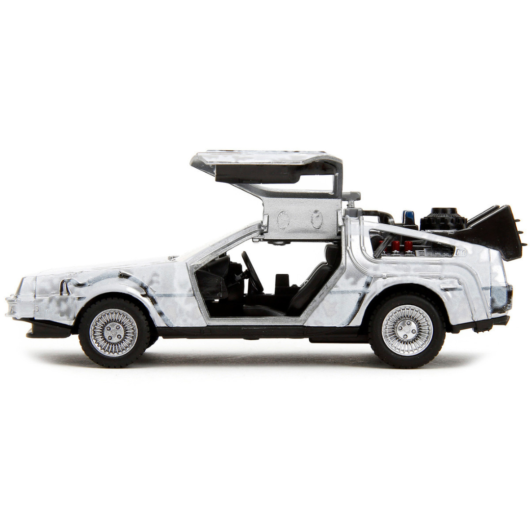 dmc-delorean-time-machine-frost-version-back-to-the-future-1985-1-32-diecast-model-car-by-jada