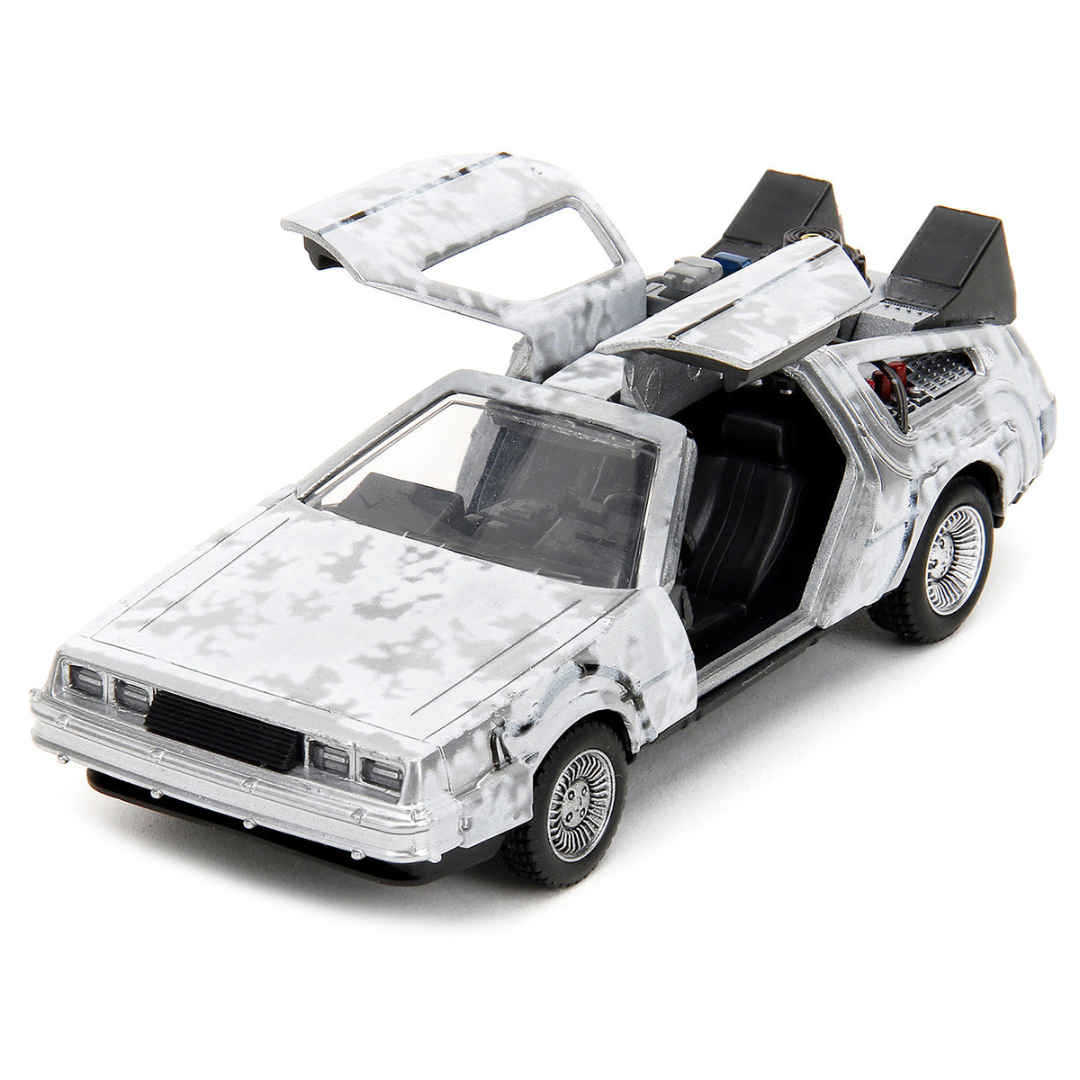 dmc-delorean-time-machine-frost-version-back-to-the-future-1985-1-32-diecast-model-car-by-jada